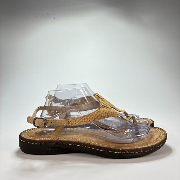 UGG Tan Leather Thong Backstrap Open Toe Comfort Sandals F8911BV Women's Size 10 - Picture 1 of 8